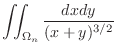 $\displaystyle \iint_{\Omega_{n}}\frac{dxdy}{(x+y)^{3/2}}$