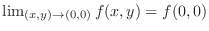 $\lim_{(x,y) \rightarrow (0,0)}f(x,y) = f(0,0)$