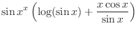 $\displaystyle{\sin{x^{x}}\left(\log(\sin{x}) + \frac{x\cos{x}}{\sin{x}}\right)}$
