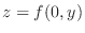 $z = f(0,y)$