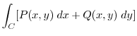 $\displaystyle \int_{C} [P(x,y)\;dx + Q(x,y)\;dy]$