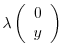 $\lambda \left(\begin{array}{c}
0\\
y
\end{array}\right)$