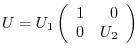 $U = U_{1}\left(\begin{array}{rr}
1&0\\
0&U_{2}
\end{array}\right) $