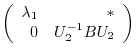 $\displaystyle \left(\begin{array}{rr}
\lambda_{1}&*\\
0&U_{2}^{-1}BU_{2}
\end{array}\right)$