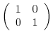 $\displaystyle \left(\begin{array}{rr}
1&0\\
0&1
\end{array}\right )$