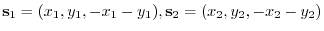 ${\bf s}_{1} = (x_{1},y_{1},-x_{1}-y_{1}), {\bf s}_{2} = (x_{2},y_{2},-x_{2}-y_{2})$