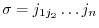 $\sigma = j_{1j_2} \ldots j_n$