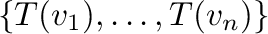 $\{T({\bf v}_{1}),\ldots,T({\bf v}_{n})\}$