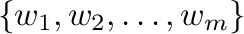 $\{{\bf w}_{1},{\bf w}_{2},\ldots,{\bf w}_{m}\}$