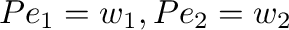 $P{\bf e}_{1} = {\bf w}_{1}, P{\bf e}_{2} = {\bf w}_{2}$