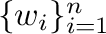 $\{{\bf w}_{i}\}_{i=1}^{n}$