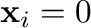 ${\mathbf x}_{i} = {\bf0}$