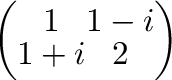 $\displaystyle \left(\begin{array}{cc}
1&1-i\\
1+i&2
\end{array}\right)$