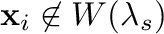 ${\mathbf x}_{i} \not\in W(\lambda_{s})$