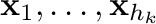 ${\mathbf x}_{1}, \ldots ,{\mathbf x}_{h_{k}}$