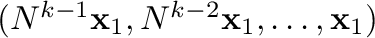 $(N^{k-1}{\mathbf x}_{1}, N^{k-2}{\mathbf x}_{1} ,\ldots,{\mathbf x}_{1})$
