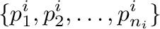 $\displaystyle \{{\bf p}_{1}^{i},{\bf p}_{2}^{i},\ldots,{\bf p}_{n_{i}}^{i}\}$
