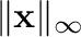 $\displaystyle \Vert{\mathbf x}\Vert _{\infty}$