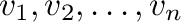 ${\bf v}_{1}, {\bf v}_{2}, \ldots , {\bf v}_{n}$