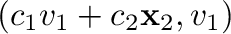 $\displaystyle (c_{1}{\bf v}_{1} + c_{2}{\mathbf x}_{2},{\bf v}_{1})$