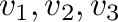 ${\bf v}_{1},{\bf v}_{2},{\bf v}_{3}$