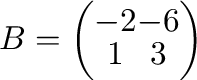 $B = \left(\begin{array}{cc}
-2 & -6\\
1 & 3
\end{array}\right)$