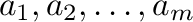 ${\bf a}_{1},{\bf a}_{2},\ldots,{\bf a}_{m}$