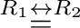 $\displaystyle \stackrel{R_{1} \leftrightarrow R_{2}}{=}$