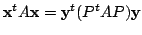 $\displaystyle {\mathbf x}^{t}A{\mathbf x} = {\mathbf y}^{t}(P^{t}AP){\mathbf y}$