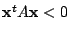 $ {\mathbf x}^{t}A{\mathbf x} < 0$