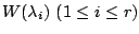 $ W(\lambda_{i}) (1 \leq i \leq r)$