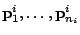 $ {\bf p}_{1}^{i}, \ldots,{\bf p}_{n_{i}}^{i}$