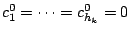$ c_{1}^{0} = \cdots = c_{h_{k}}^{0} = 0$