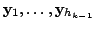 $ {\mathbf y}_{1},\ldots,{\mathbf y}_{h_{k-1}}$
