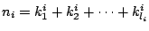 $ n_{i} = k_{1}^{i} + k_{2}^{i} + \cdots + k_{l_{i}}^{i}$