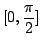 $ \displaystyle{[0, \frac{\pi}{2}]}$