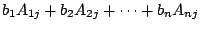 $ b_{1}A_{1j}+b_{2}A_{2j}+\cdots+b_{n}A_{nj}$
