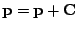 $ {\bf p} = {\bf p}+{\bf C}$