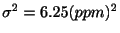 $ \sigma^2 = 6.25(ppm)^2$