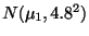 $ N(\mu_{1},4.8^2)$