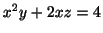 $ x^2y + 2xz = 4$