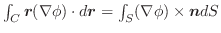 $\int_{C}\boldsymbol{r} (\nabla \phi) \cdot d\boldsymbol{r} = \int_{S}(\nabla \phi) \times \boldsymbol{n}dS$