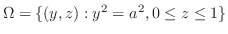 $\Omega = \{(y,z):y^2 = a^2, 0 \leq z \leq 1\}$