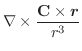 $\displaystyle \nabla \times \frac{{\bf C} \times \boldsymbol{r}}{r^3}$