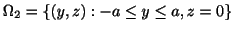 $ \Omega_{2} = \{(y,z) : -a \leq y \leq a, z= 0\}$