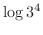 $\displaystyle{\log{3^{4}}}$