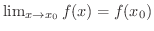 $\lim_{x \rightarrow x_{0}} f(x) = f(x_{0})$