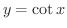 $\displaystyle{y = \cot{x}}$