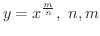 $\displaystyle{y = x^{\frac{m}{n}}, \ n,m}$