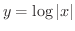$\displaystyle{y = \log{\vert x\vert}}$